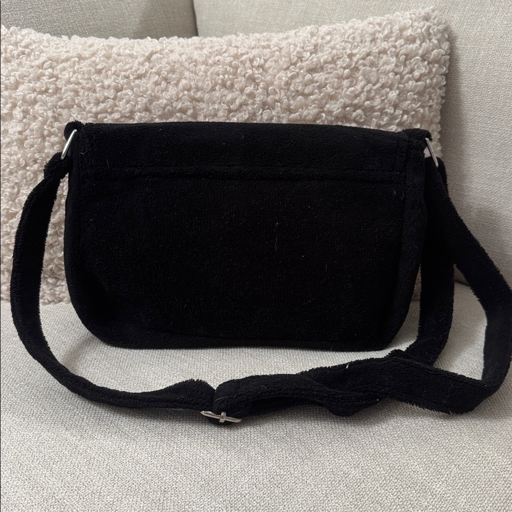 CHANEL Beauty VIP Gift Black Terry Cloth CC Logo Shoulder Bag Promo Rare - Picture 4 of 6